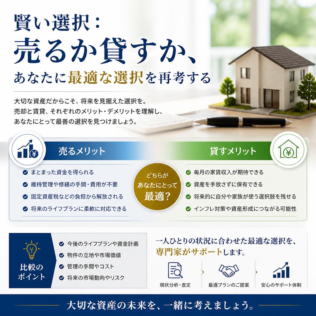賢い選択：売るか貸すか、あなたに最適な選択を再考する